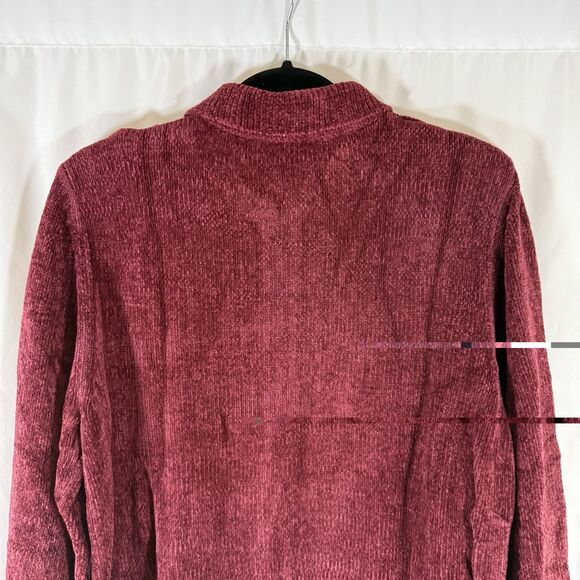 New Alfred Dunner Acadia Sweater Women's Large Chenille Knit Full Zip Brick Red - Picture 10 of 11